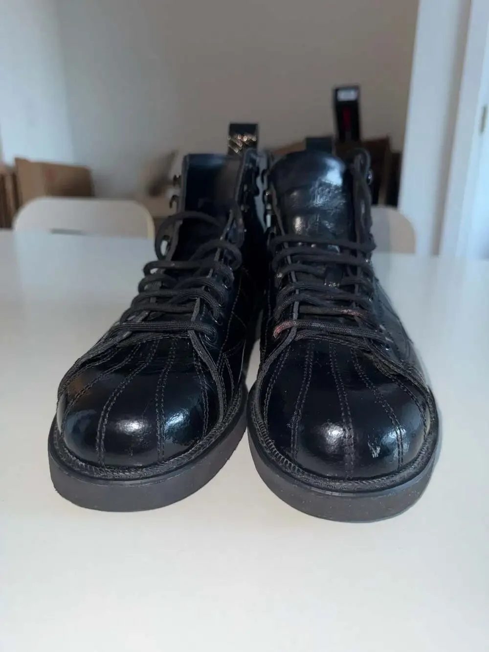 Adidas Superstar Boot CG6458 Black Patent Leather Size 8.5